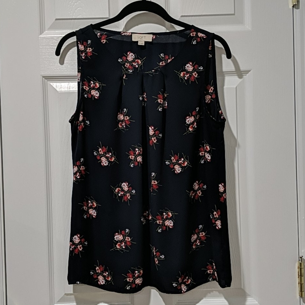 LOFT Outlet Pleat Neck Shell